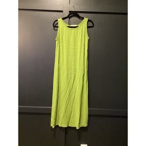 Double D Ranch Wear vintage Tank Sleeveless Maxi Dress Scoop Neck Neon Green M